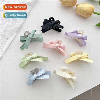 Small bow grab clip sweet girl candy-coloured side bangs cli