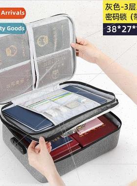 Multi-layer document storage bag household large-capacy docu