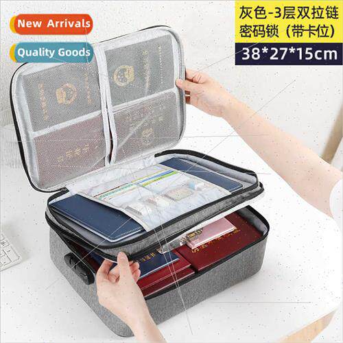 Multi-layer document storage bag household large-capacy docu
