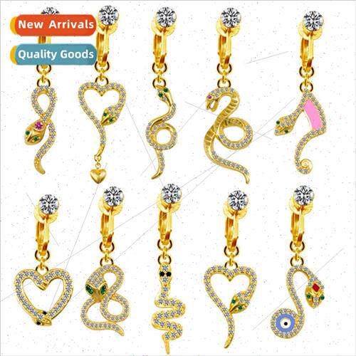 Europe Snake Bellybutton Ring Hole-less Bellybutton Clip Ear