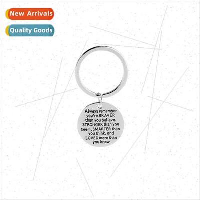 Europe new letter keychain always remember you are braver al