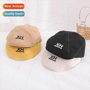 letters children hats Autumn corduroy simple new duck winter
