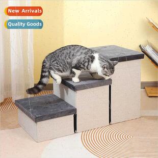 Indoor Pet Climbing Ladder Foldable Zipper Storage Stairs Do