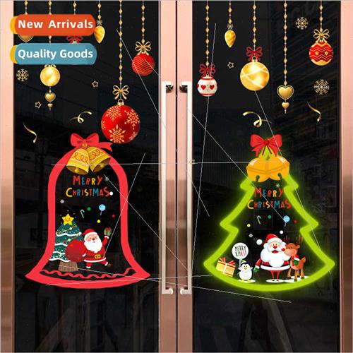 2023 new Santa Claus bells static electricy stickers mall su