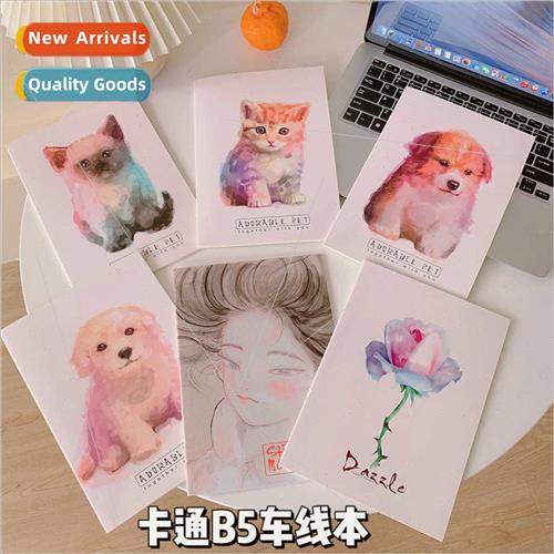 Cartoon cute B5 car line book lerary diary Korea simple ins