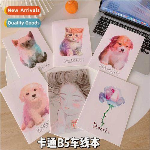 Cartoon cute B5 car line book lerary diary Korea simple ins
