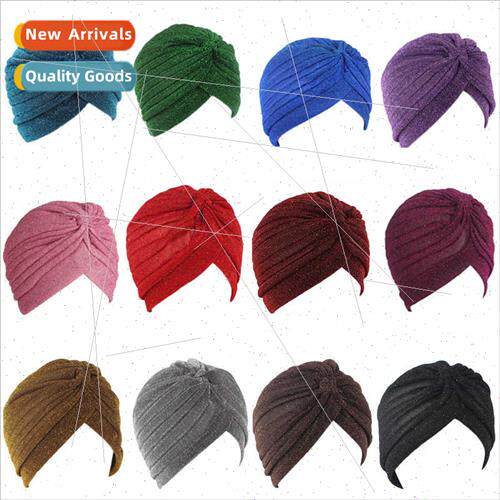 New gold bright silk polyester sports casual Indian cap men