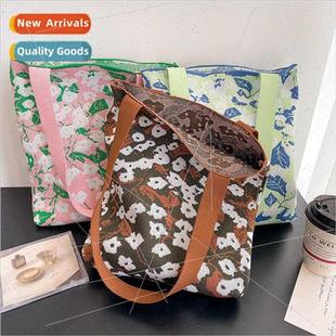 Shoulder Bag Large Aesthetic Handbag Tote Capacy Wome Flower