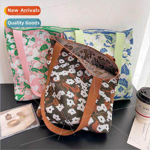 Aesthetic Flower Tote Shoulder Bag Large Capacy Handbag Wome