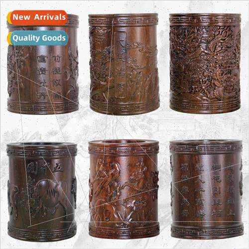 Ebony mahogany pen holder creative retro fashion brush bambo