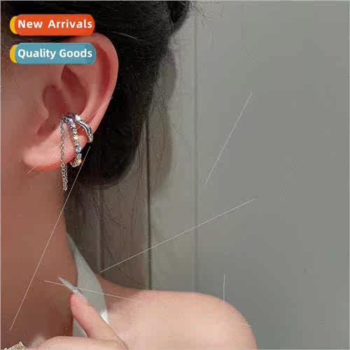 Europe diamond tassel earrings whout ear holes ear bone clip