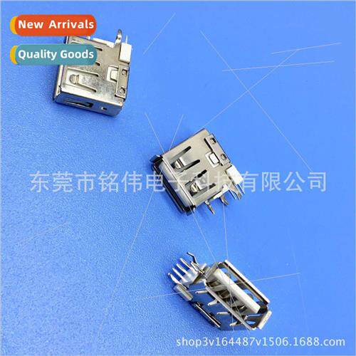 USB Socket A/F Long Body 13.7-de Plug-Rolled Edge-Whe Glue-I