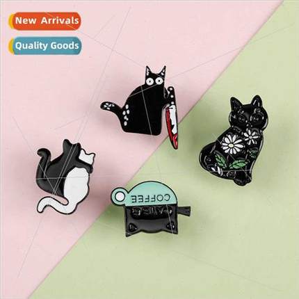New Japanese cartoon fox cat brooch flower kten badge anti-s