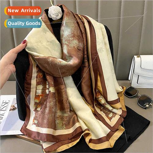 2022 fall winter new fashion simulation silk scarf female au