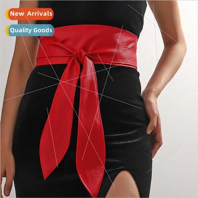Women Wide Waistband Soft Versatile Elegant Bow Flutter Belt