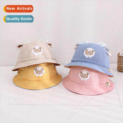 Children hats spring summer new cartoon embroidery sheep sun