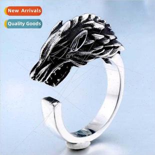 Wolf House Ring Power Jewelry Open Ice Animal Game Biker
