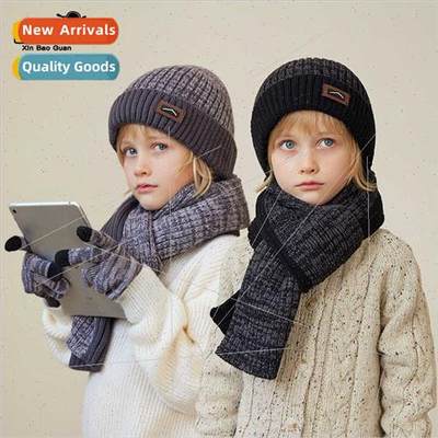 8397 Children hat scarf gloves threePCS winter boys outdoor