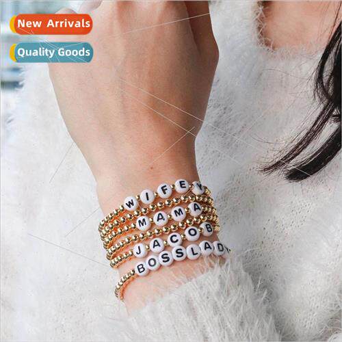 Bohemian  simple acrylic gold-plated gold beads beaded wh et