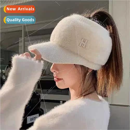 new wool cap female winter riding knted ear protection duck