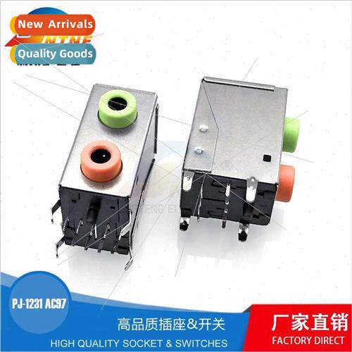 Computer motherboard special double layer 3.5 headphone sock