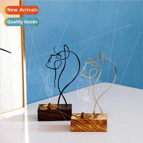 Abstract Art Figures Handheld Incense Burner mple Gold Black