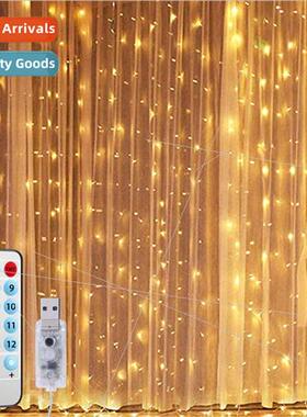 USB voice-activated curtain light string 3*3 meters 300LED r