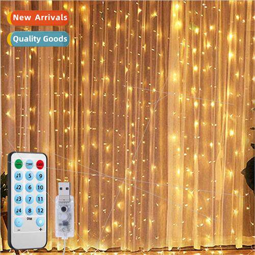USB voice-activated curtain light string 3*3 meters 300LED r