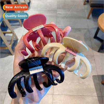 New large coiled hair grab clip retro acrylic hair clips fem