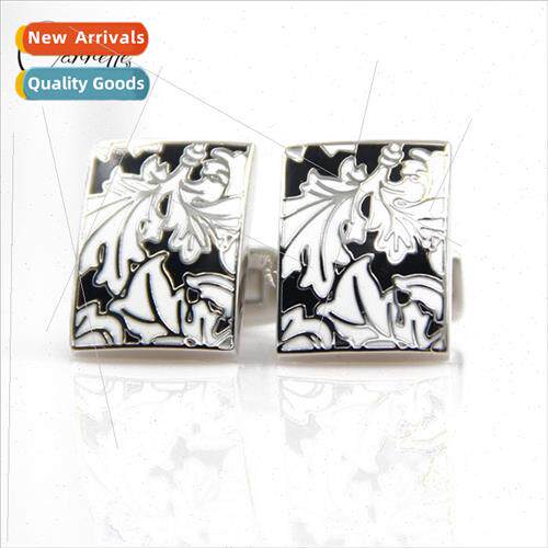 August new hand-carved square cufflinks high-grade fashion c