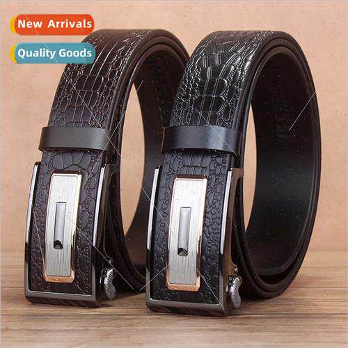 2018 new leather men belt automatic buckle inside wear youth