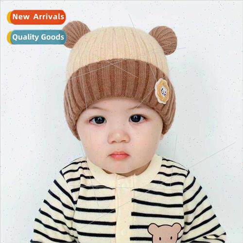 New baby hat winter warm ear protection wool knted cute lion