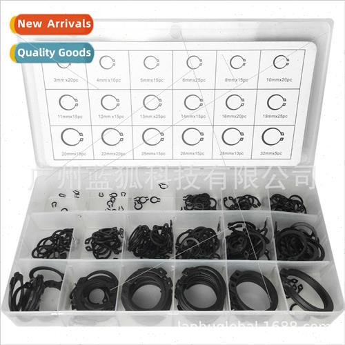 300pcs black c-clamp spring Open end retaining ring适用shaft