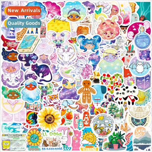 100 small size 4cm drink small fresh stickers colorful VSCO