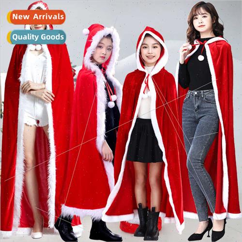 Christmas long cape permance party red tinsel cape play cosp