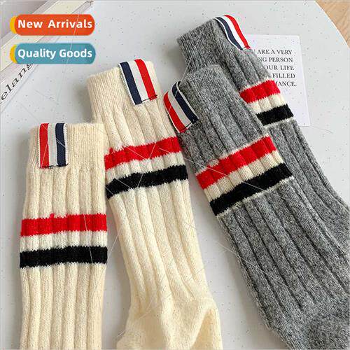 Autumn winter thickened warm wool socks women mid-calf socks