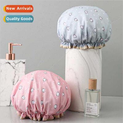 Double-layer shower cap waterproof bathing headgear househol