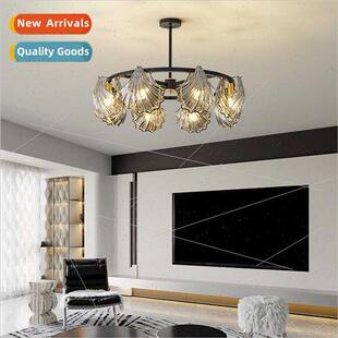 French light luxury crystal chandelier full copper shell atm