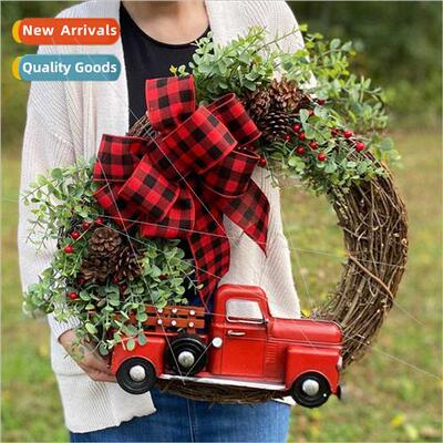 Christmas Red Truck Wreath Dimensional Truck Bow Christmas D