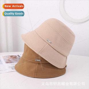 fall simple tweed warm winter female hat bucket new Japan