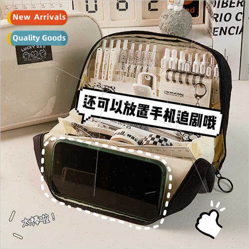 Elementary school flood new large capacy canvas pencil bag i