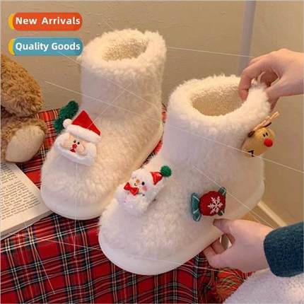Christmas atmosphere sense fashion lamb wool warm snow boots