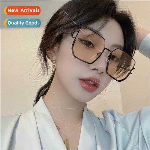 ins wind fashion nd sunglasses female half frame temperament