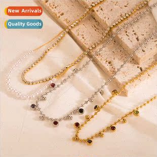 steel necklace simple Europe diamonds tanium full fashion