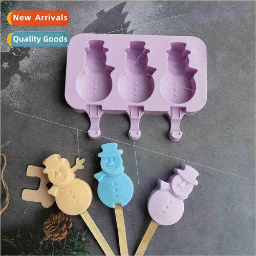 licone 3 Snowman whout wood lid Ice cream mold Ice cream DIY
