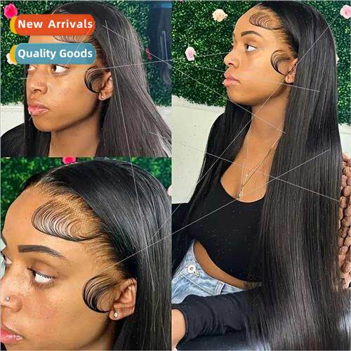 Europe ladies fashion wig front lace 13*4 long wig head cove
