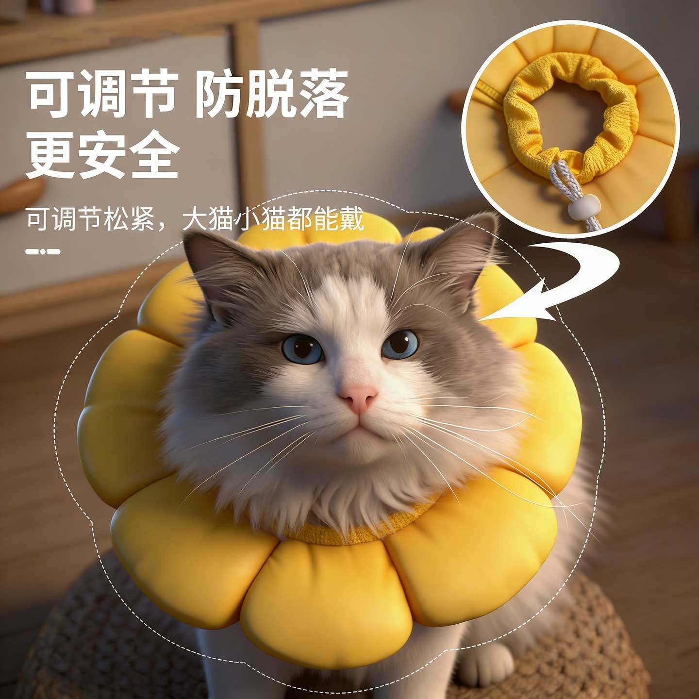宠物太阳花伊丽莎白项圈猫咪狗狗绝育防舔头套防咬脖颈圈柔软保暖,宠物/宠物食品及用品,宠物伊丽莎白圈,淘宝优惠券,粉丝福利购,淘宝优惠卷