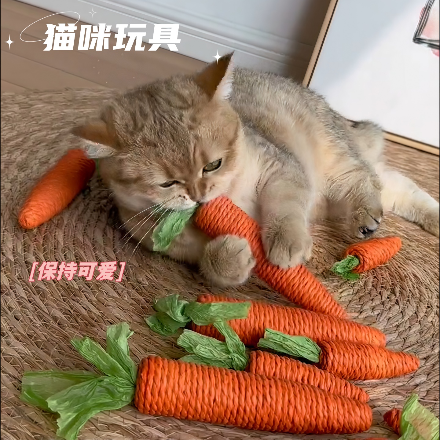 胡萝卜解闷自嗨逗猫棒
