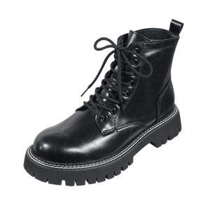 鞋子男款2025新款网红高帮马丁靴英伦风低帮真皮高级感中帮皮靴子