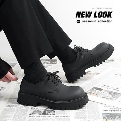 皮鞋男款2025新款厚底增高休闲德比鞋哑光高级感男士大头米奇鞋潮